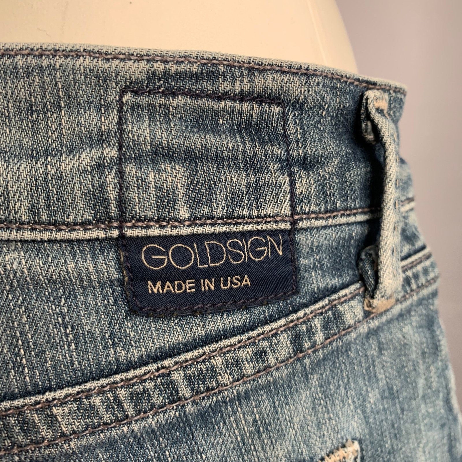 GOLDSIGN GOLDSIGN Size 27 Blue Cotton Blend Distressed Jeans Size 27" / US 4 / IT 40 - 4 Thumbnail