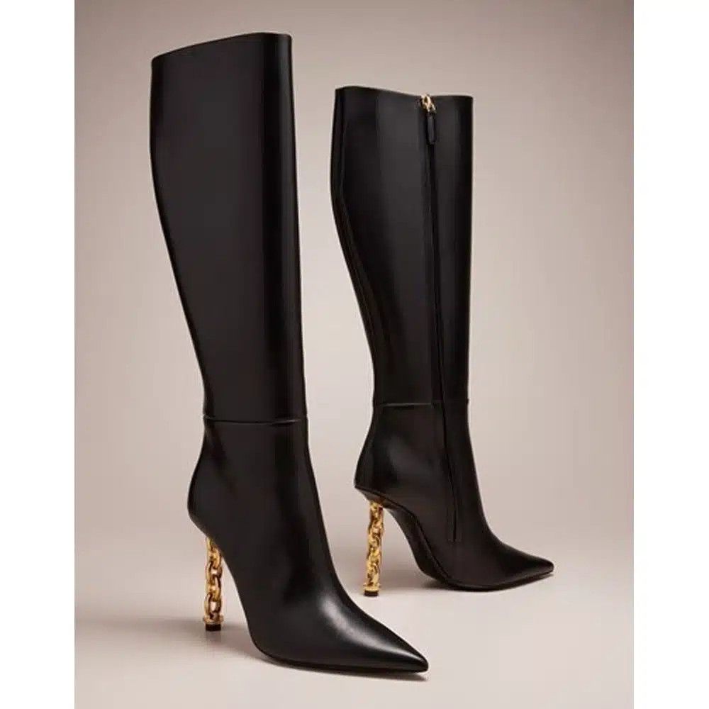 Tom Ford o1loc1c0325 W3100T Hi Heel Boots in Black Size US 10.5 / IT 40.5 - 3 Thumbnail