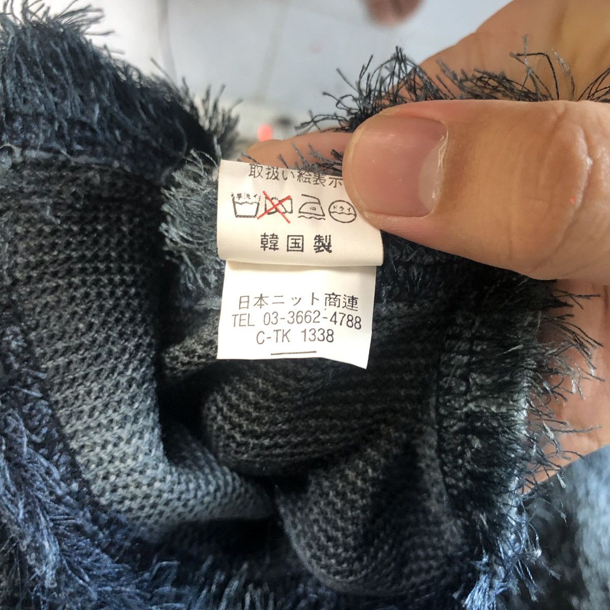 Homespun Knitwear × Japanese Brand Happy Road Blue Mohair fur Cloaks #A1973 Size US M / EU 48-50 / 2 - 10 Thumbnail