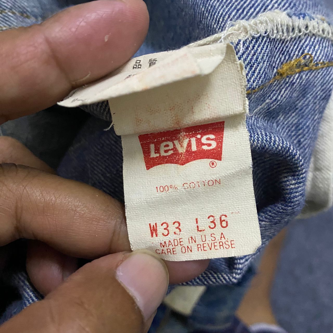 Levi's Vintage 90s Levis 501 Selvegde Patchwork Kurt Cobain Style Size US 33 - 14 Thumbnail