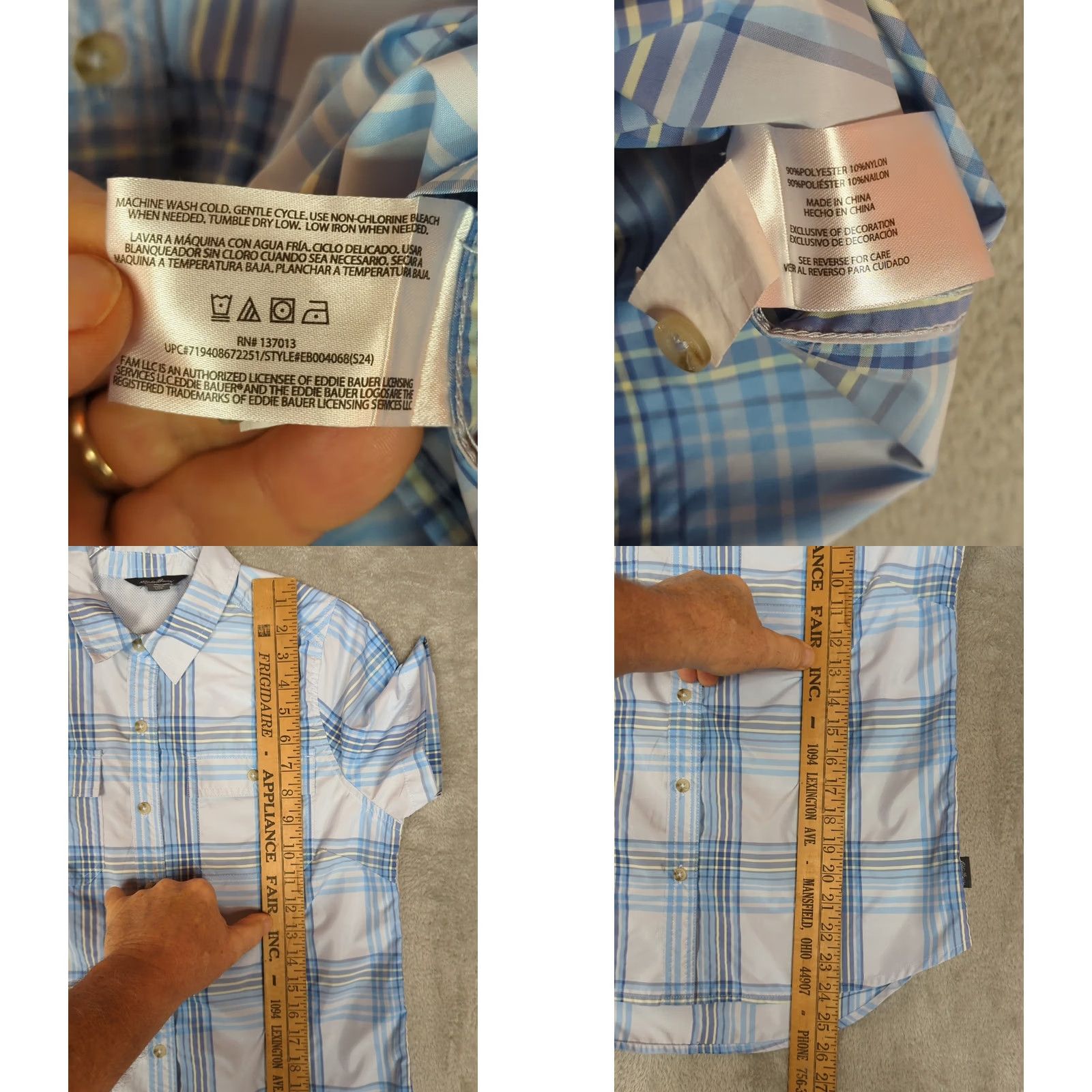 Eddie Bauer Eddie Bauer Shirt Womens Short Sleeve Adventure Blue Plaid Button Up Camp Hike S Regular Womens Size S / US 4 / IT 40 - 8 Thumbnail