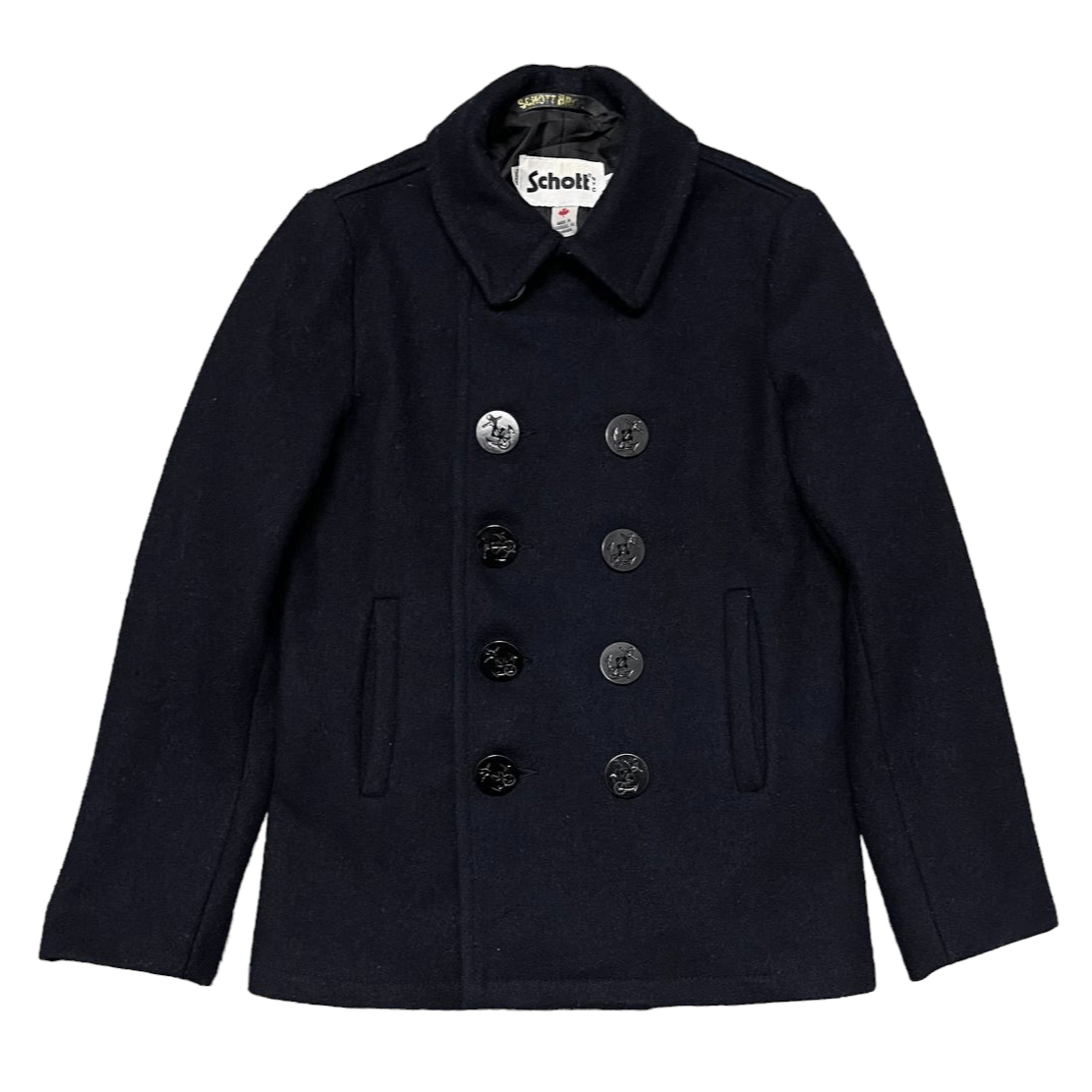 Schott Vintage Schott Bross NYC Wool Coat Double Breasted Size US S / EU 44-46 / 1 - 1 Thumbnail