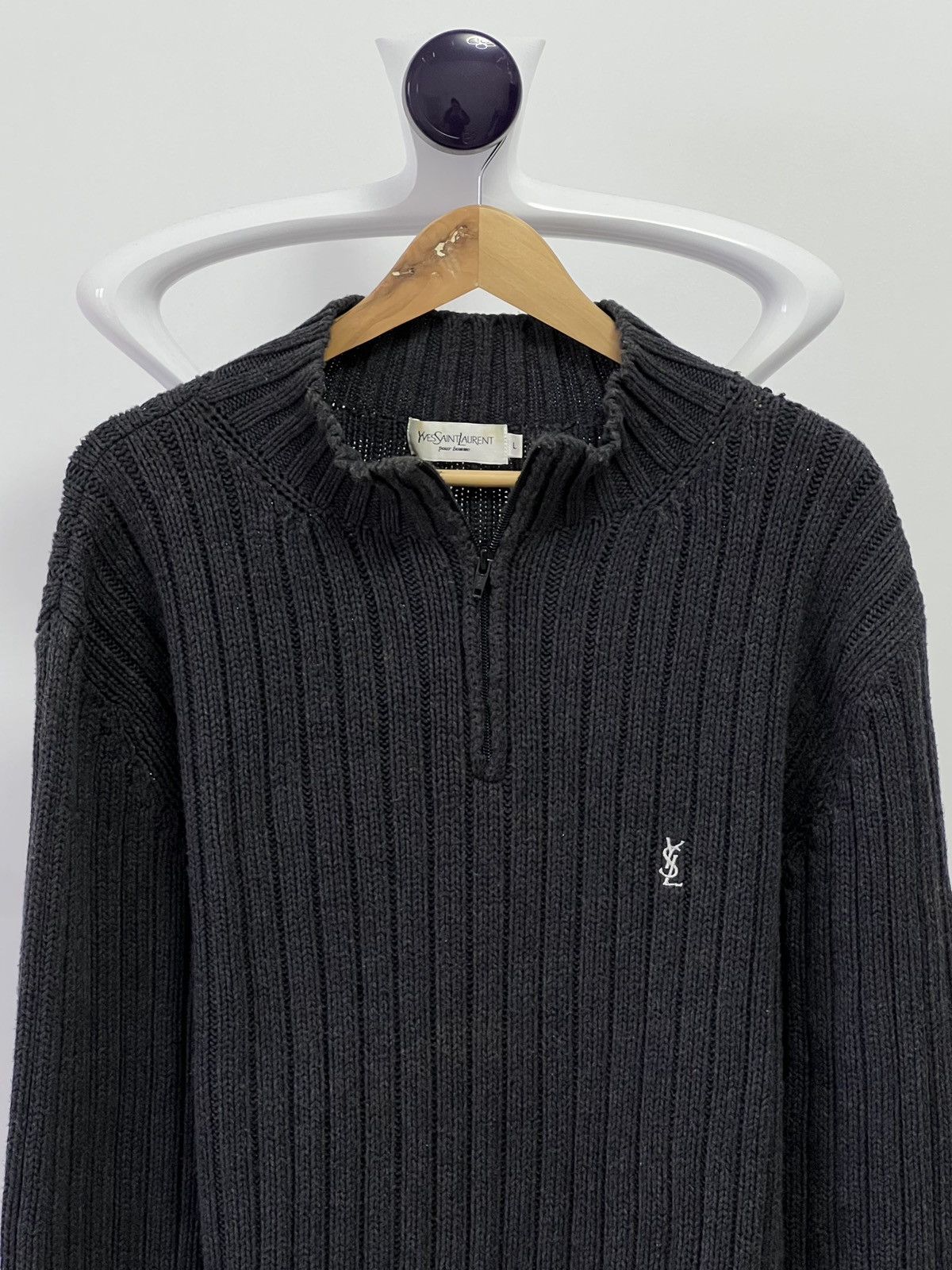 Yves Saint Laurent YSL Sweater Knit 1/4 Zip Size US L / EU 52-54 / 3 - 2 Thumbnail