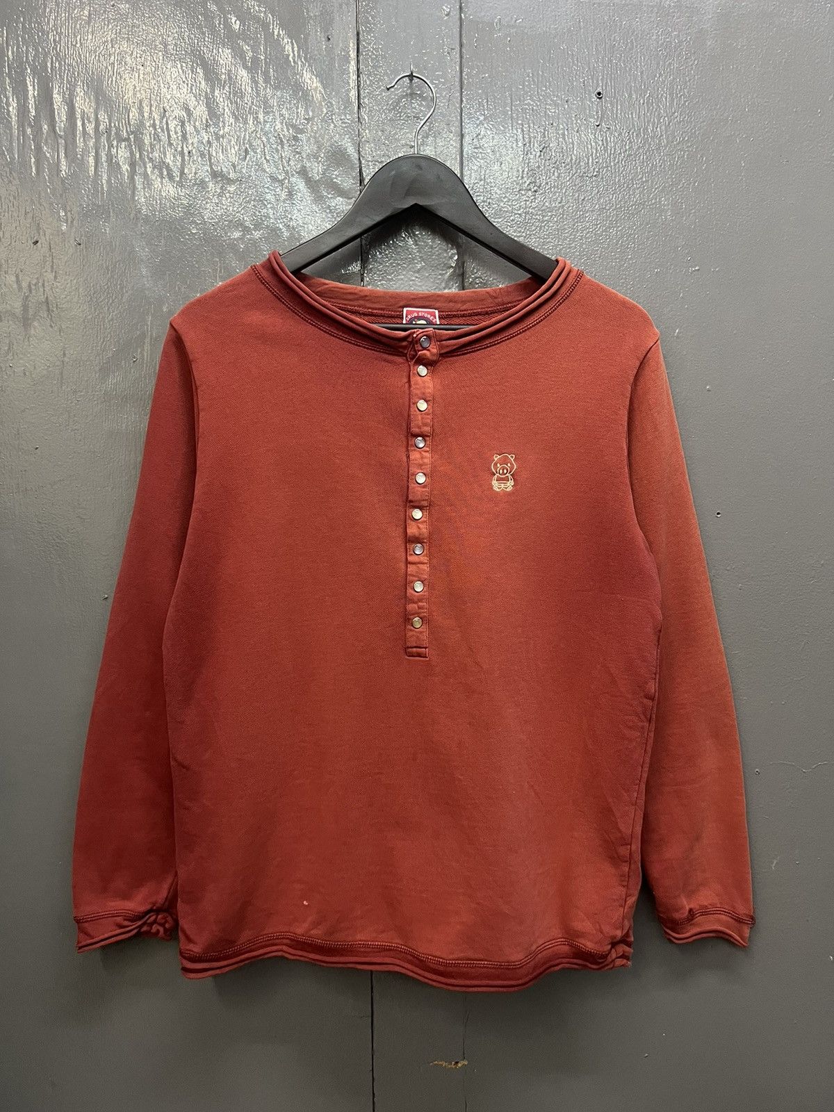 Japanese Brand Drug Stores Half Pearl Snap Button Sweatshirt Size US M / EU 48-50 / 2 - 1 Thumbnail