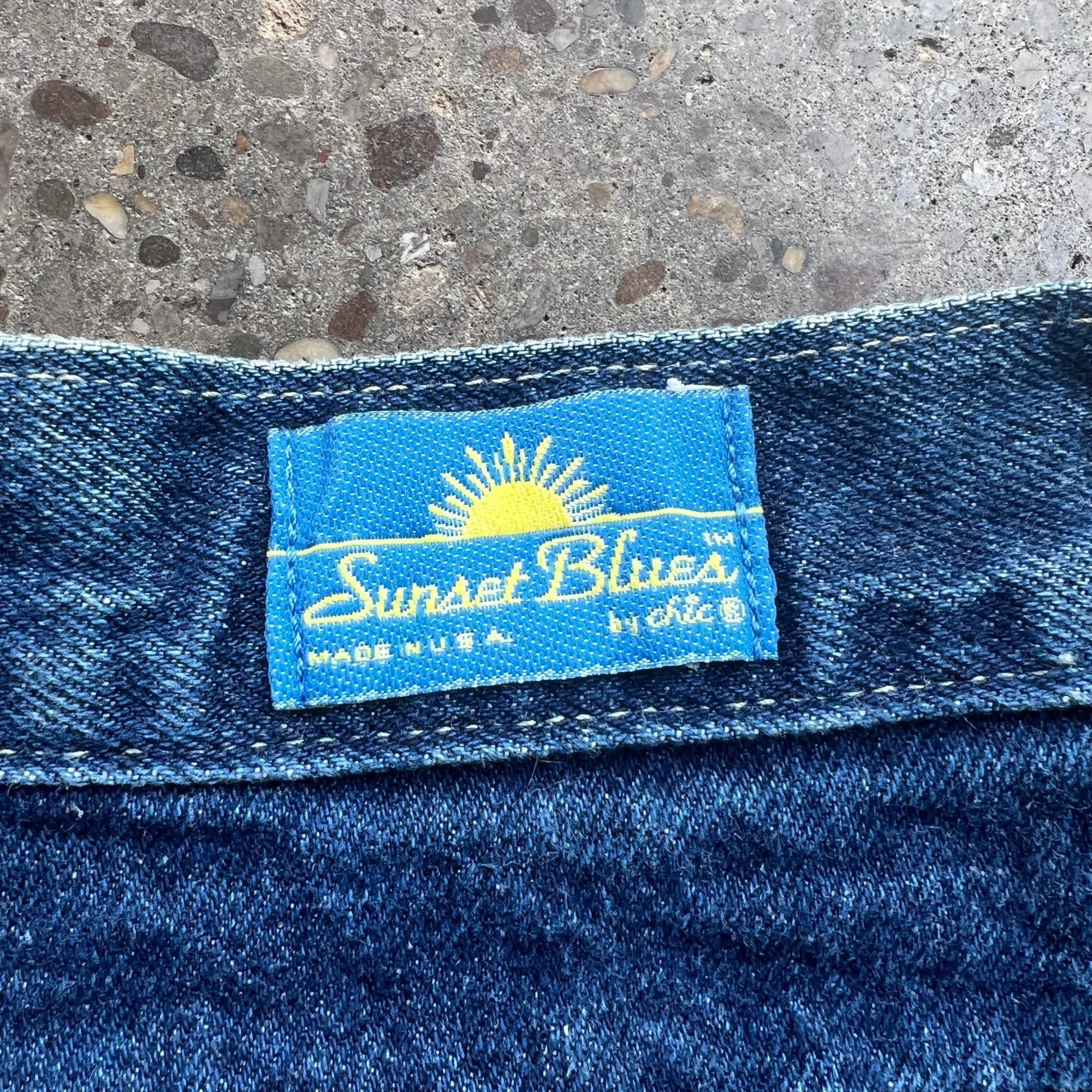 Vintage Vintage Sunset Blues Midi Denim Skirt Size 23" - 5 Thumbnail