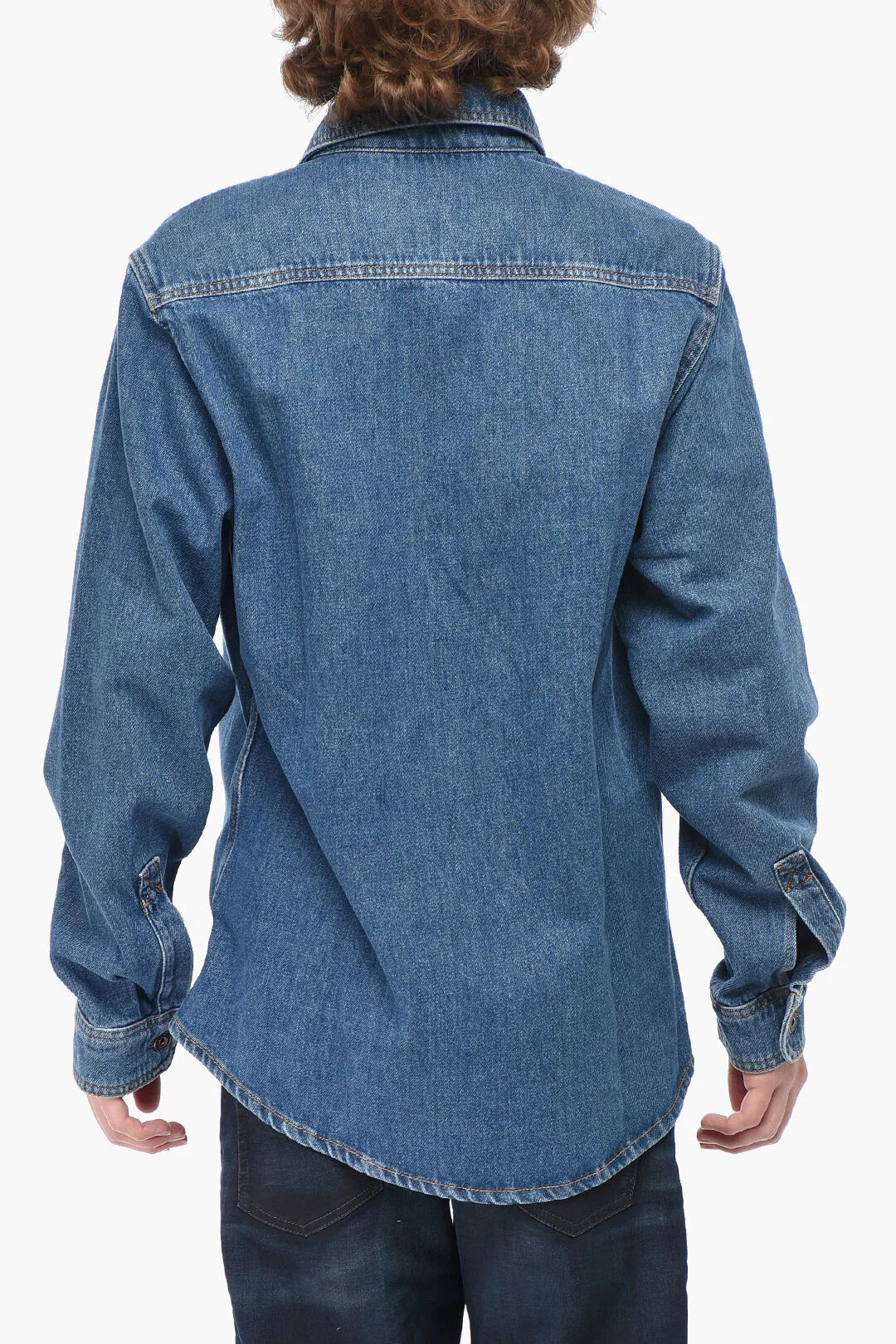 Off-White og1mm0526 Dark-Wash Denim Shirt in Blue Size US XS / EU 42 / 0 - 2 Thumbnail