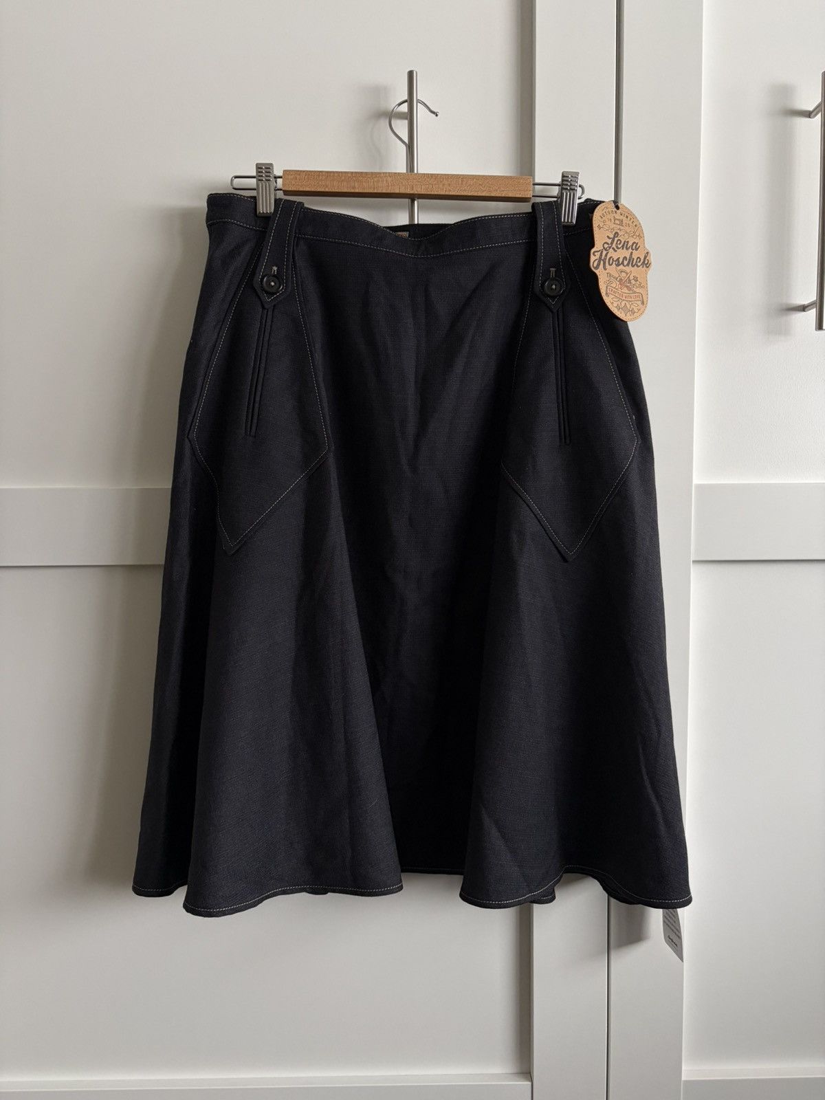 Other NWT Lena Hoschek Black Darted Wool Skirt Size 34" / US 12 / IT 48 - 1 Thumbnail