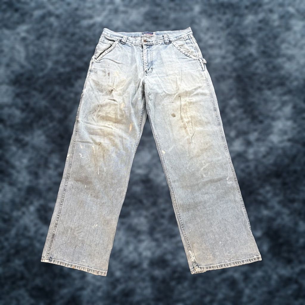 Old Navy VINTAGE Old Navy Jeans Carpenter Distressed 34x30 Mens 90s Grunge Wide-Leg Blue Baggy, 34x30, Mens Size US 34 / EU 50 - 1 Thumbnail