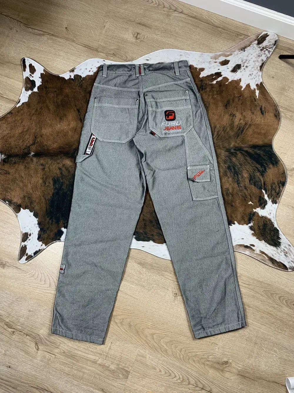 Fubu Vintage Fubu Silver Baggy Pants Jeans Rap Swag Y2K Drip Size US 29 - 2 Thumbnail