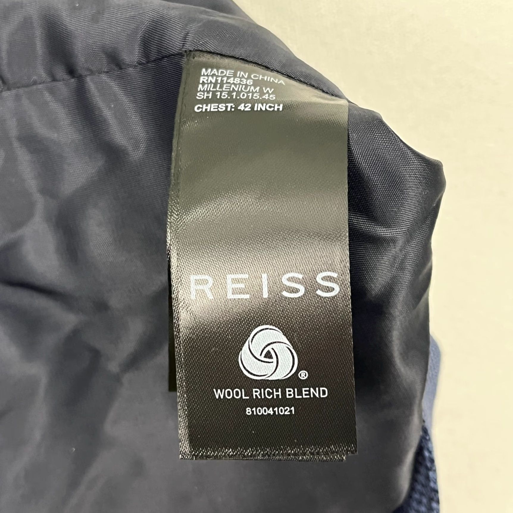Reiss VINTAGE Reiss Waistcoat 42 Blue Black Wool Houndstooth Six-Button NEW Size US M / EU 48-50 / 2 - 7 Thumbnail
