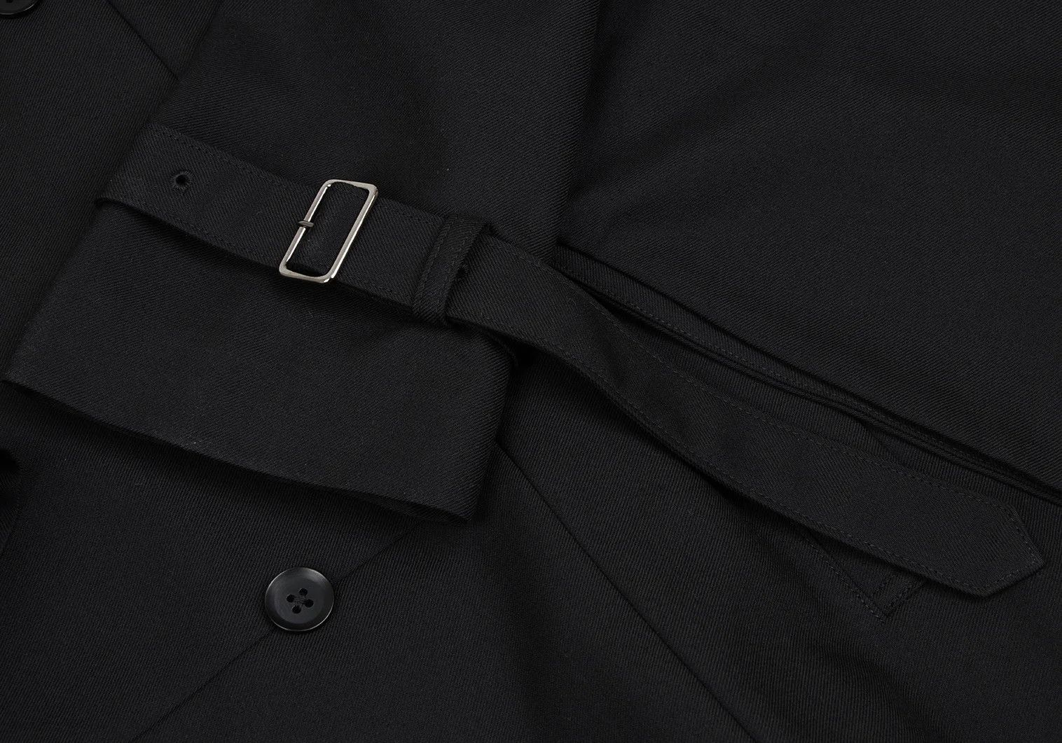 Yohji Yamamoto Wool-Poly Gabardine Trench Cape Coat in Black Size 3 Size US L / EU 52-54 / 3 - 8 Thumbnail
