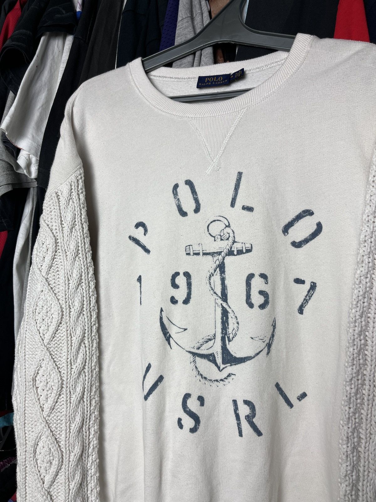 Polo Ralph Lauren × Ralph Lauren × Vintage RALPH LAUREN ARCHIVE SWEATSHIRT WITH KNITTED SLEEVES - 1332 Size US L / EU 52-54 / 3 - 4 Thumbnail