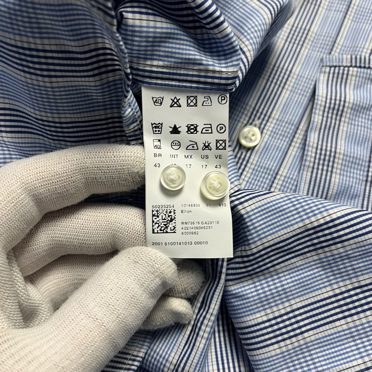 Designer × Hugo Boss Hugo Boss Checkered Shirt Long Sleeve Button Up Luxury Size US XL / EU 56 / 4 - 7 Thumbnail