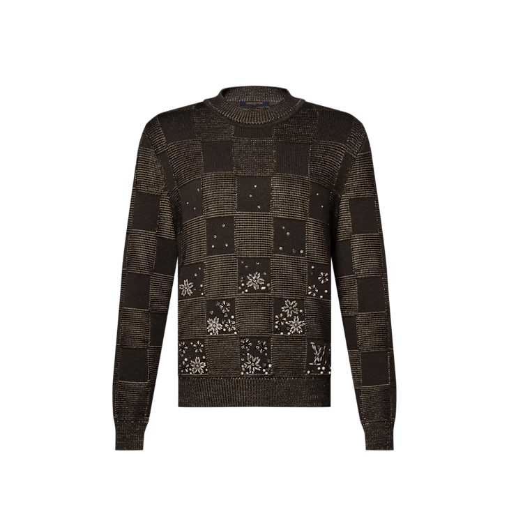 Louis Vuitton Damier Embroidered Long-Sleeved Crewneck Size US M / EU 48-50 / 2 - 1 Thumbnail