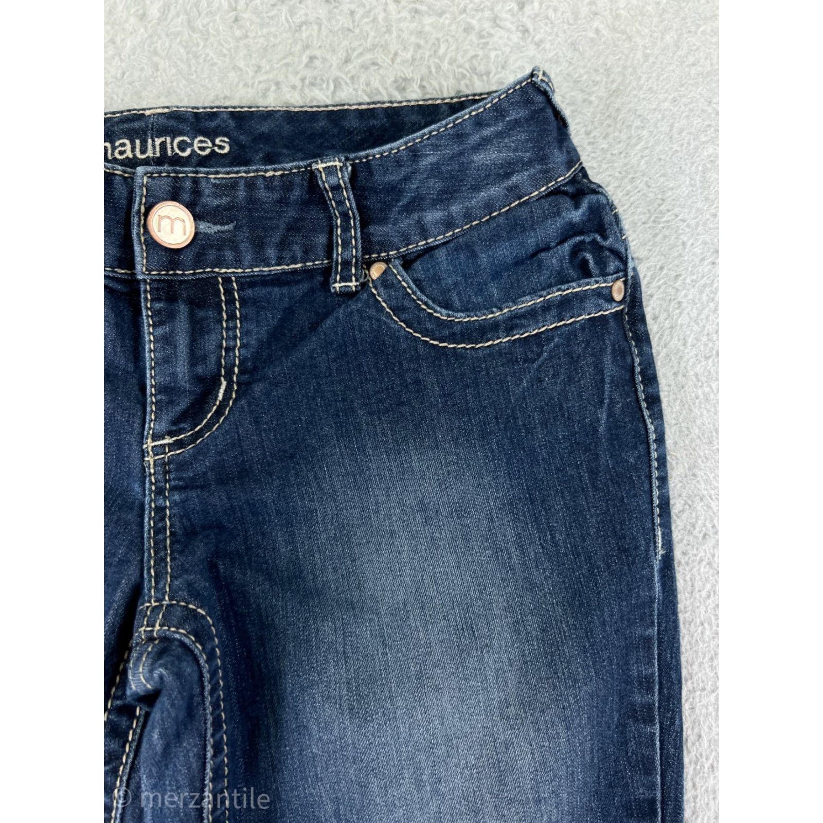 Vintage Maurices Jeans Women 5 Blue Denim Flared Medium Wash Cotton Blend 5-Pocket Design Size 27" / US 4 / IT 40 - 7 Thumbnail