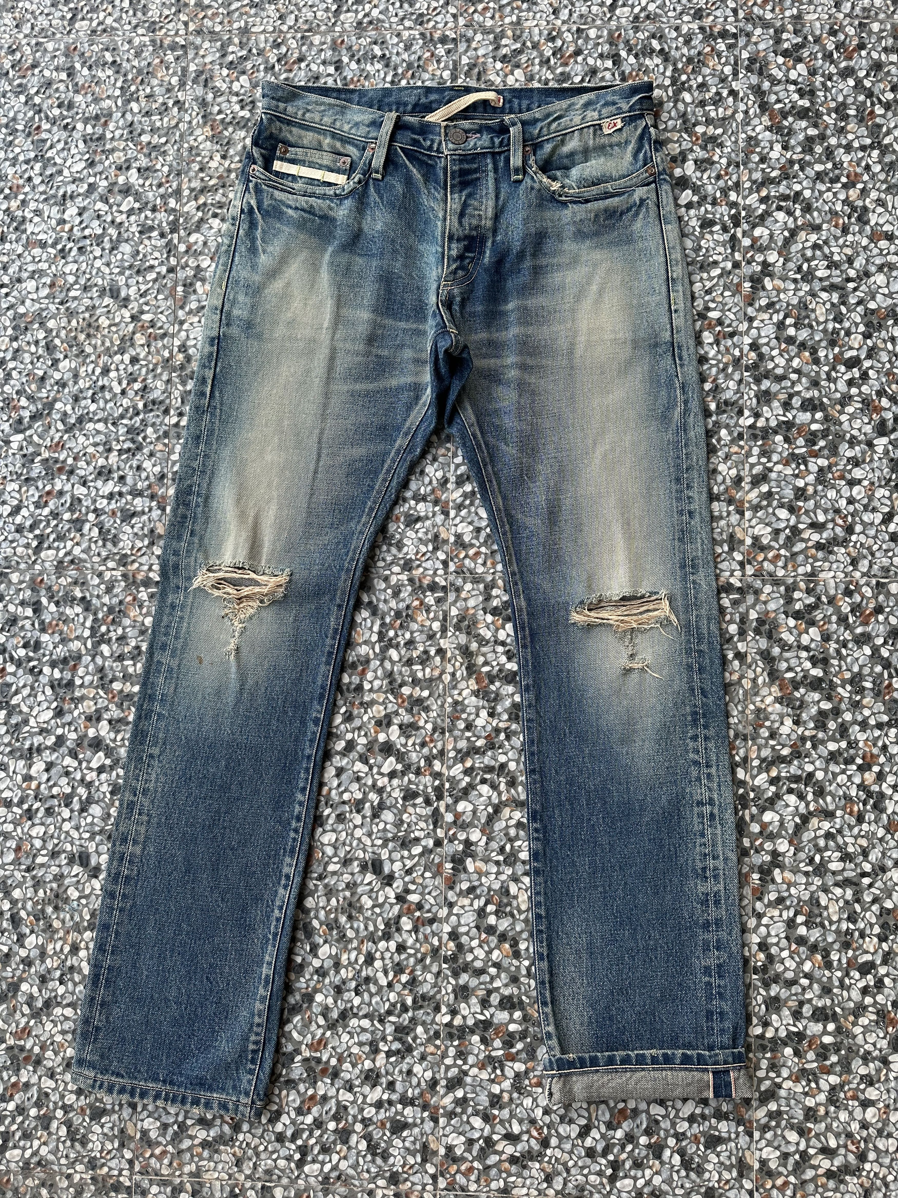Exodus Vintage Japanese Brand Exodus Distressed Selvedge Denim Jean Size US 32 / EU 48 - 2 Thumbnail