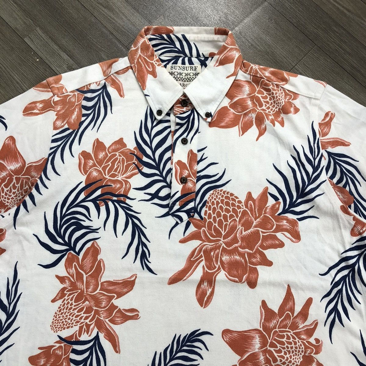 Sun Surf × Toyo Enterprises Vintage Sun Surf Hawaiian Flowers Polo Shirt Size US L / EU 52-54 / 3 - 3 Thumbnail