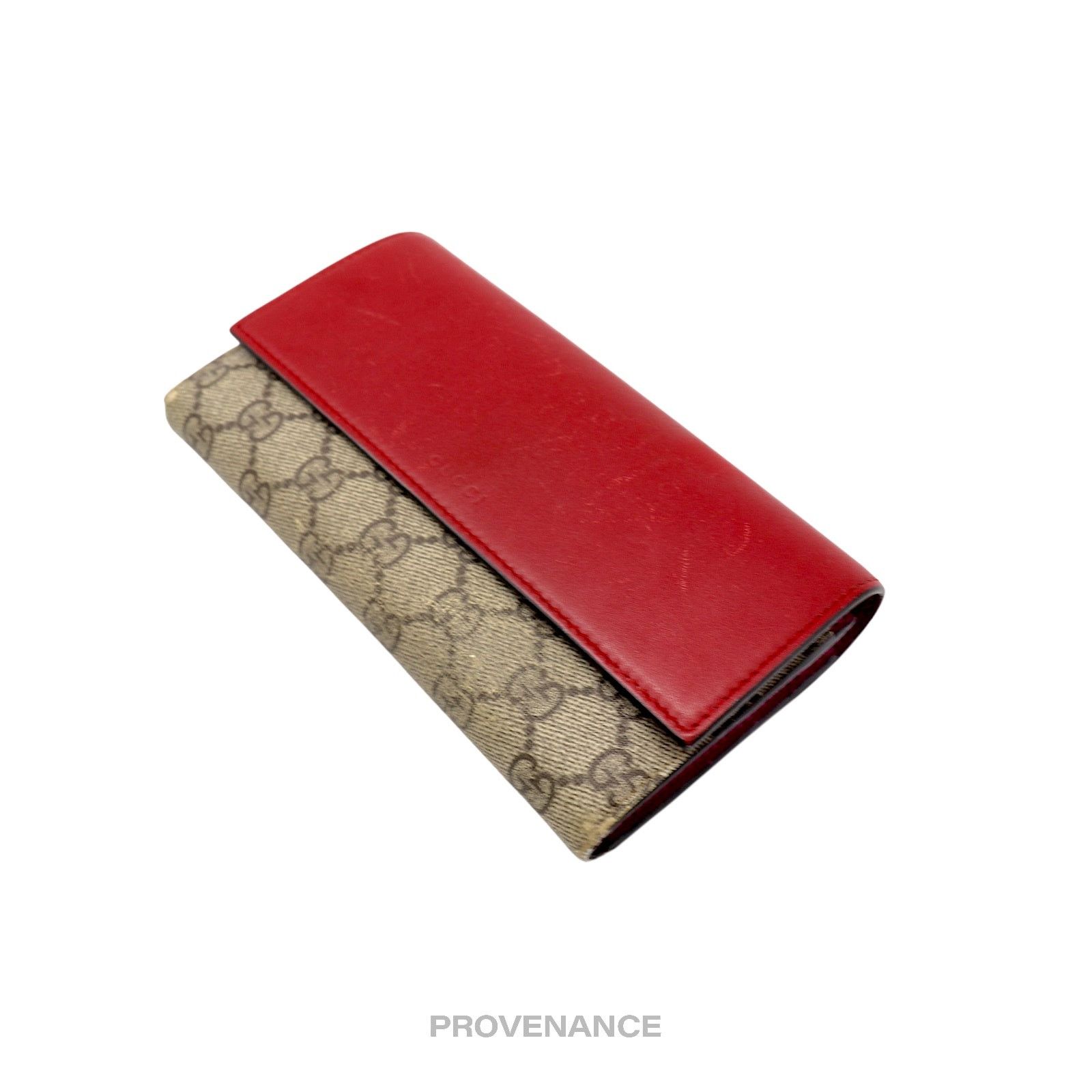 Gucci 🔴 Gucci Snap Long Wallet - GG Supreme Red Pink Size ONE SIZE - 3 Thumbnail
