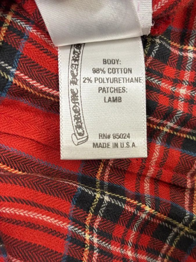 Chrome Hearts Chrome Hearts Flanel Red Checkered Cross Leather Patchs Shirt Size US S / EU 44-46 / 1 - 12 Thumbnail
