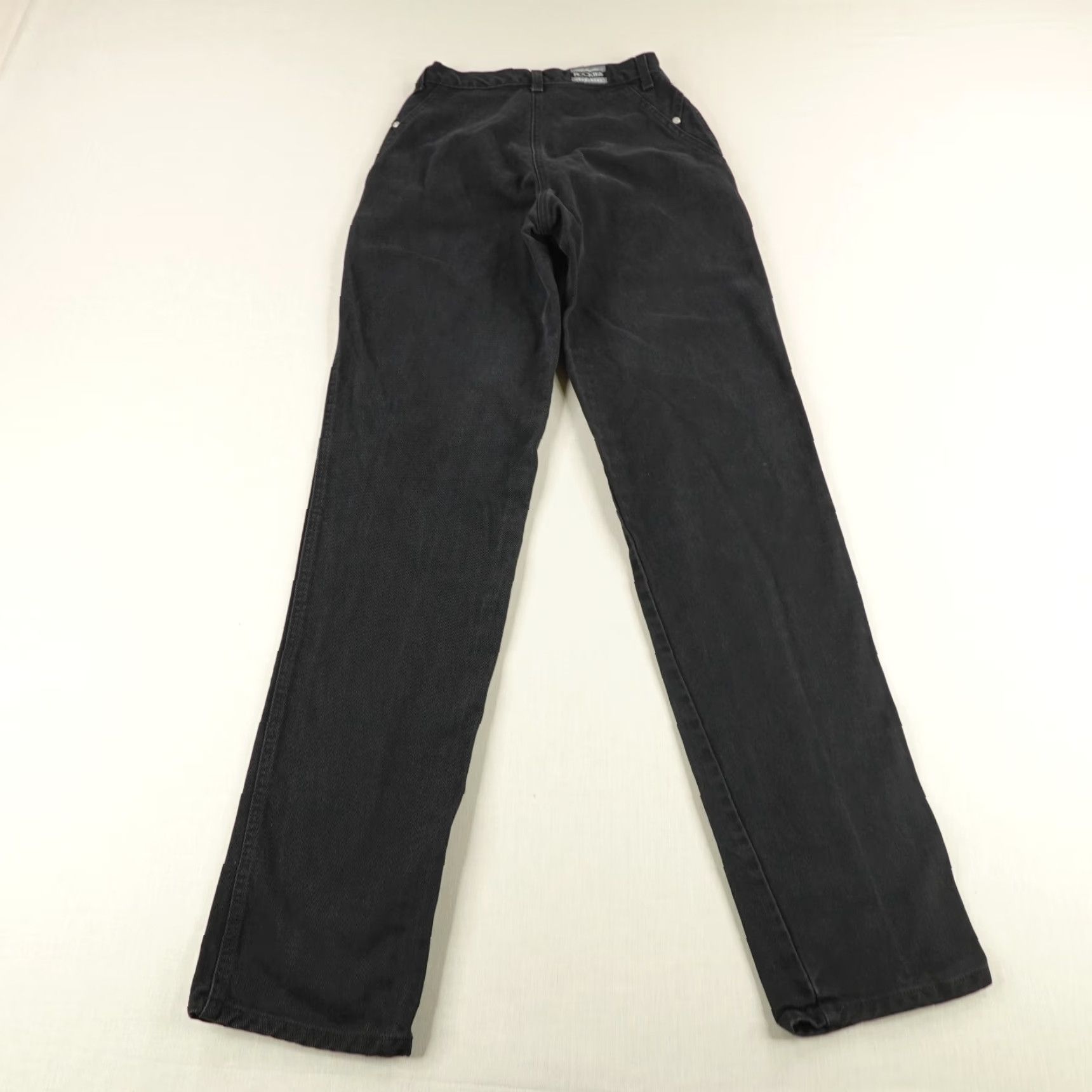 Vintage Rockies Jeans Womens 30 Black Denim High Rise Cowboy Straight Jeans Size 26" / US 2 / IT 38 - 5 Thumbnail