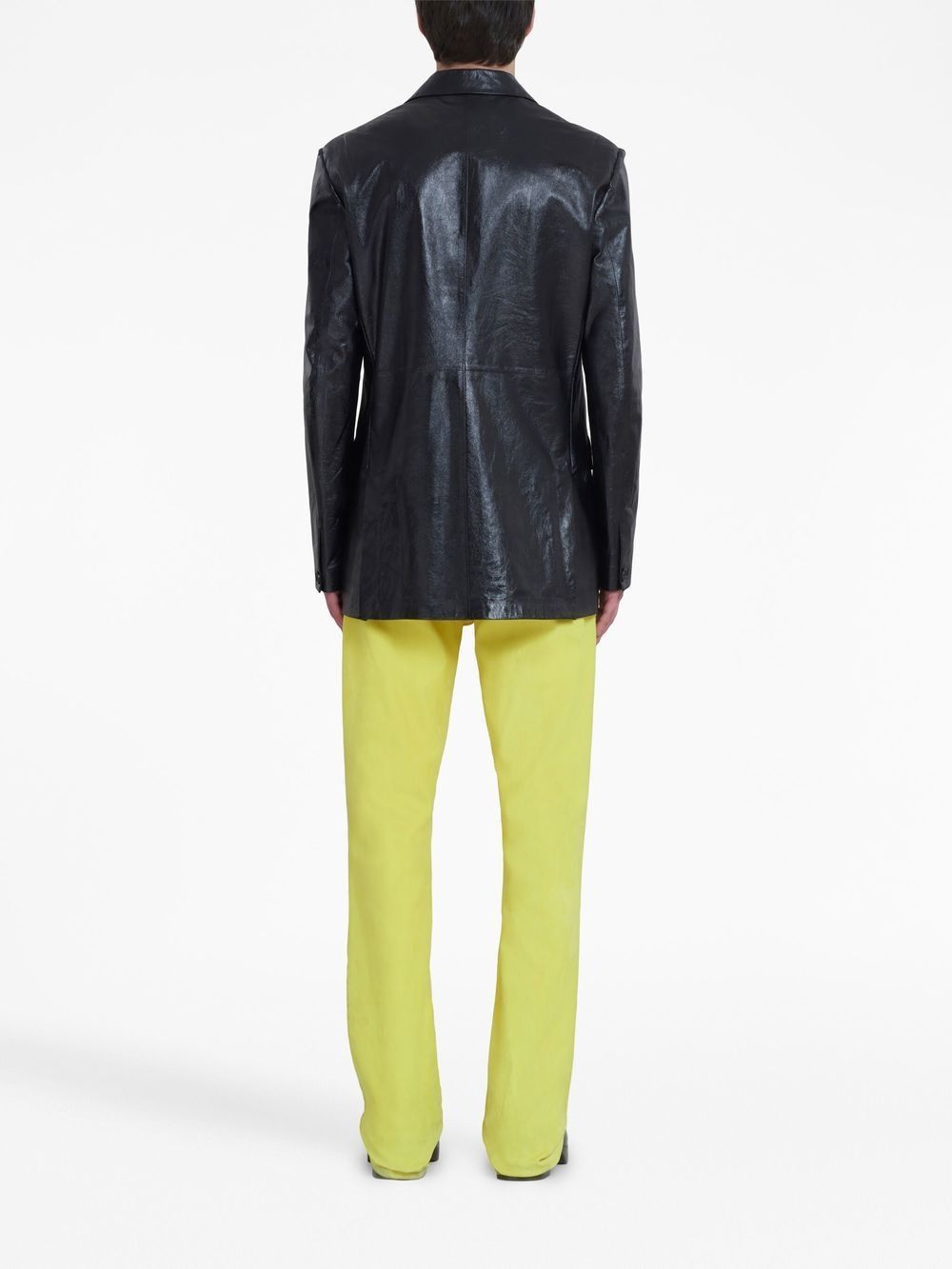 Marni o1w1db10125 Polished Finish Leather Jacket in Black Size US XL / EU 56 / 4 - 3 Thumbnail