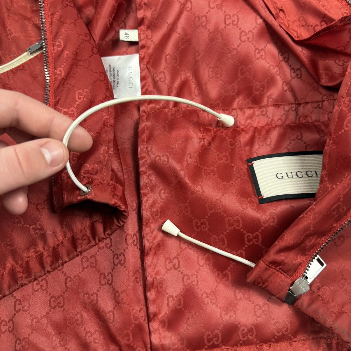 Gucci Gucci Monogram Nylon ‘Red’ Hooded Windbreaker Size US M / EU 48-50 / 2 - 10 Thumbnail