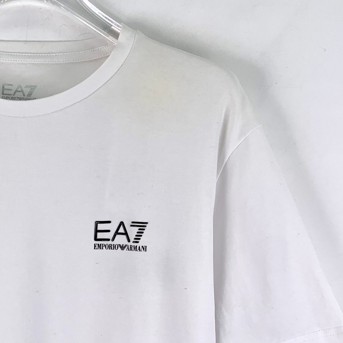 Armani Armani White Logo Print Cotton Short Sleeve T-Shirt K26WX Size US L / EU 52-54 / 3 - 3 Thumbnail
