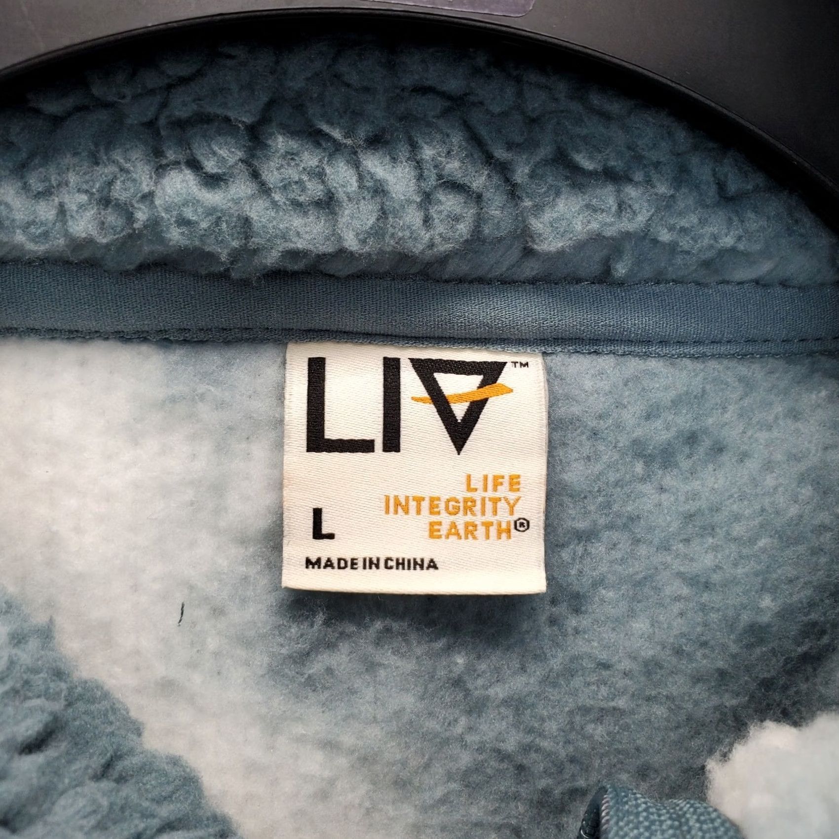 Vintage LIV Women's Sweater Shirt? Pullover 1/4 Zip Sherpa Fleece Multi Cloud-Patterned L, Size L, Mock Neck, Pockets, Winter Casual Shirt Size L / US 10 / IT 46 - 5 Thumbnail