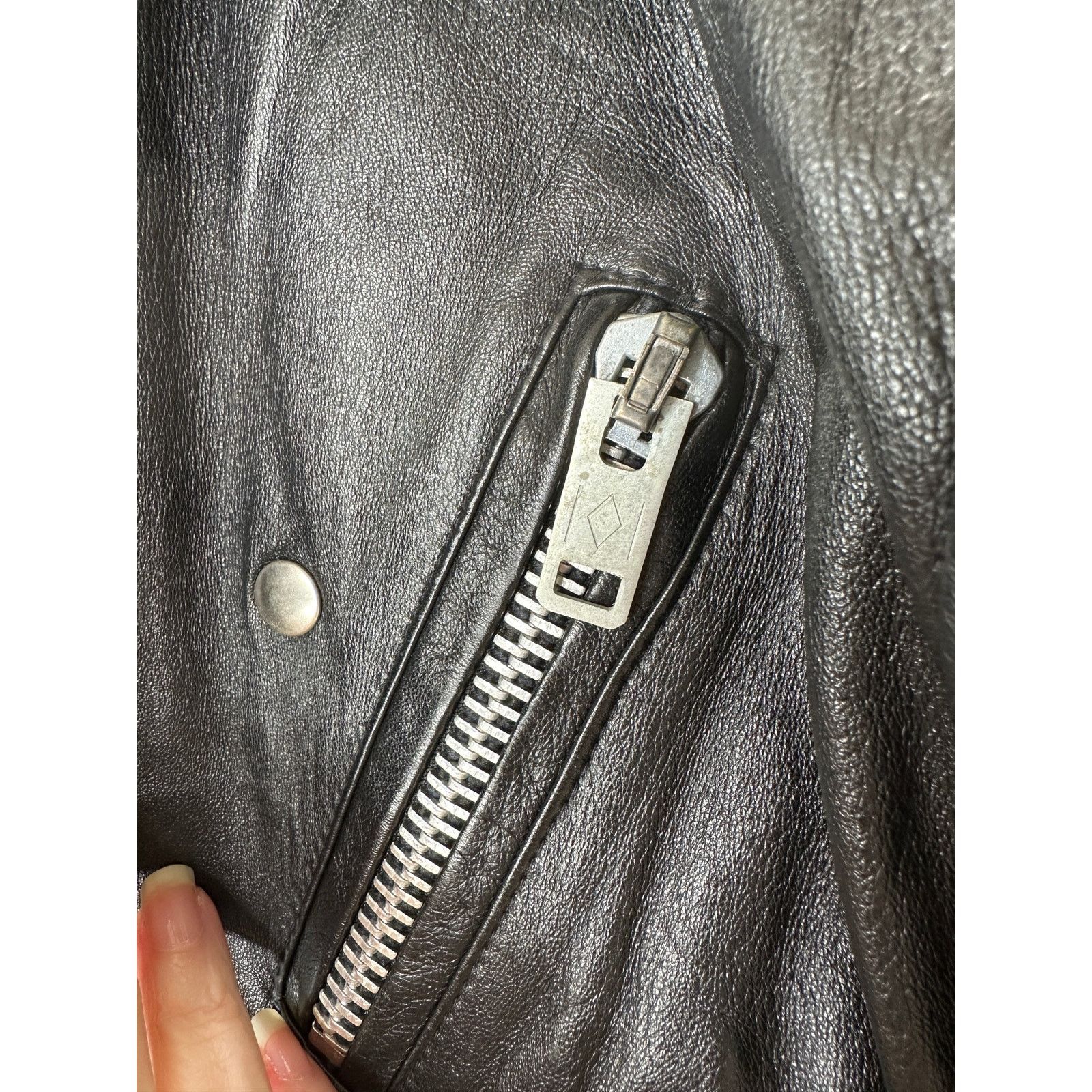 Other Raw Black Leather Silver Zip & Hardware Belted Moto Jacket L Size L / US 10 / IT 46 - 10 Thumbnail