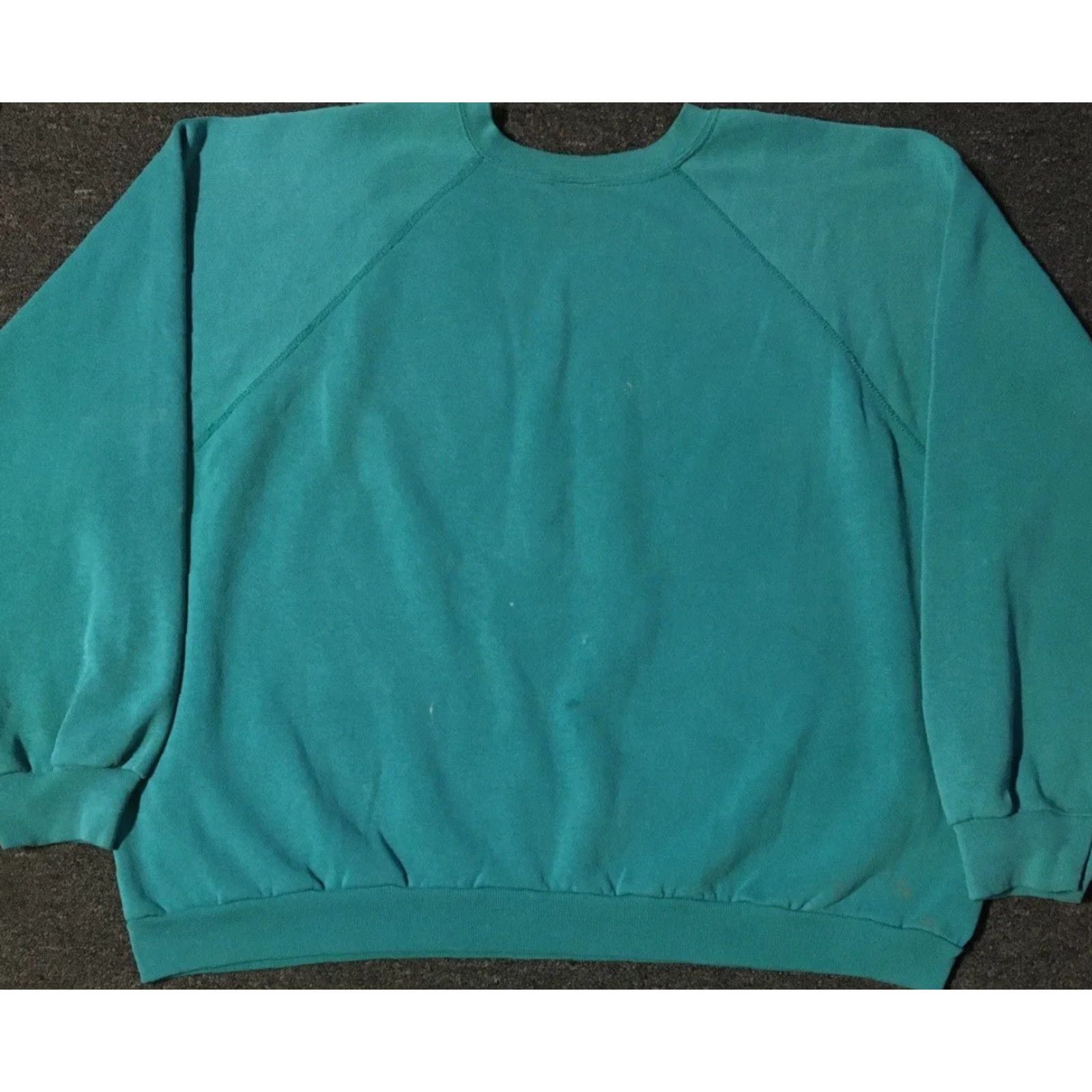 Tultex VINTAGE Tultex 80s Hoodie Shirt 2XL Green Distressed Boxy Sweatshirt USA 90s Grunge Punk Surf Skate Rockabilly Size US XXL / EU 58 / 5 - 2 Thumbnail