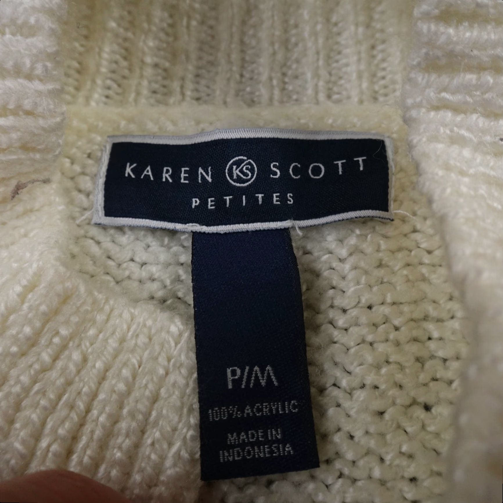 Vintage Fisherman Sweater Womens PM White Irish Aran Cable Knit Pullover Sweatshirt Size M / US 6-8 / IT 42-44 - 3 Thumbnail