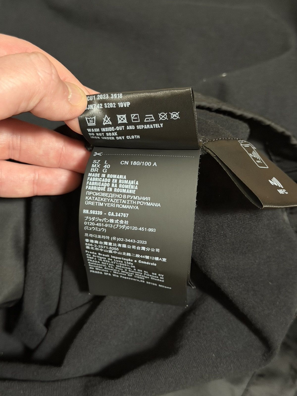 Prada 🔥1500$ Prada Logo Re-Nylon Jersey T Shirt/Prada Logo T shirt Size US L / EU 52-54 / 3 - 11 Thumbnail