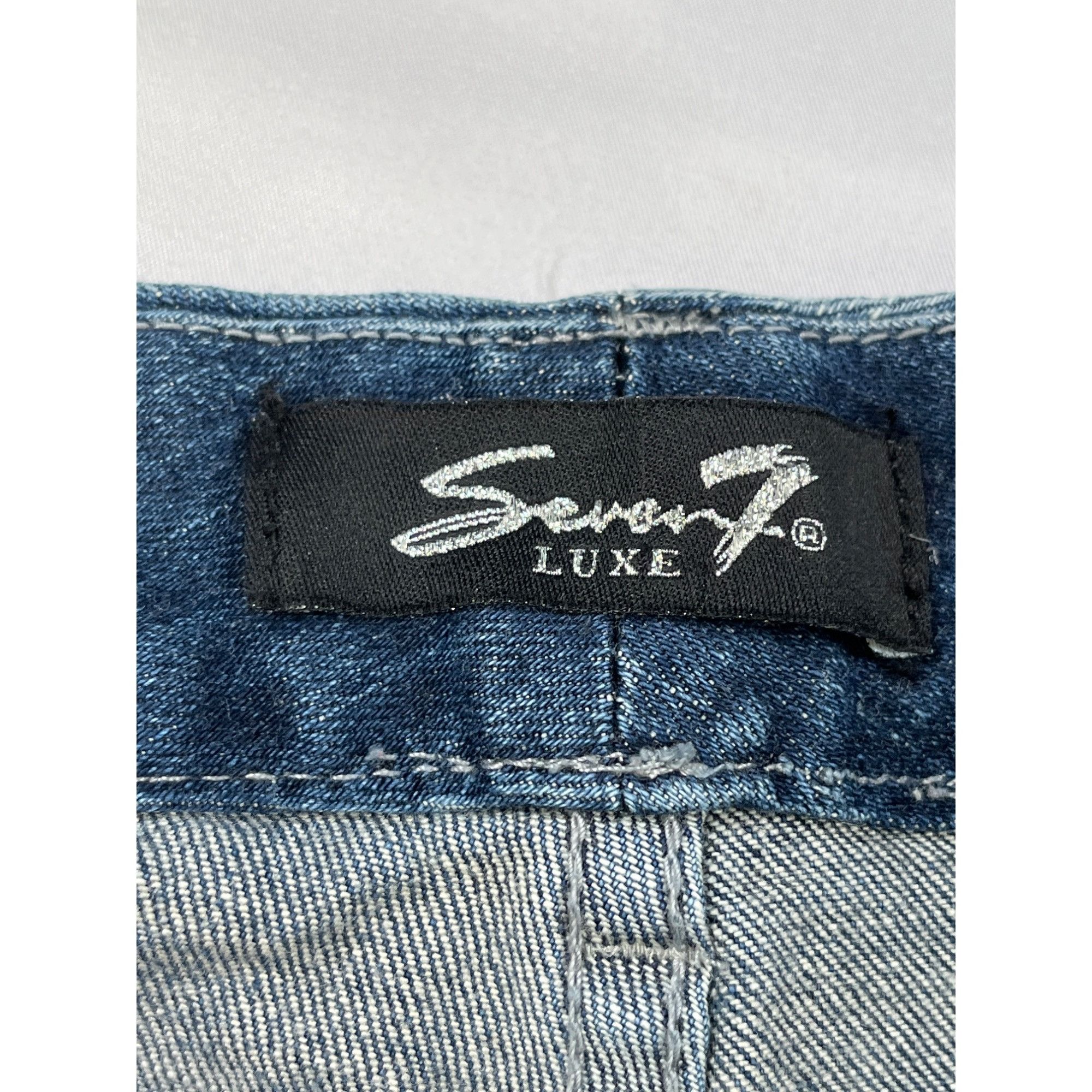 7 For All Mankind 7 For All Mankind SKU 7571 Womens Distressed Blue Denim Jean Size 22" - 16 Thumbnail