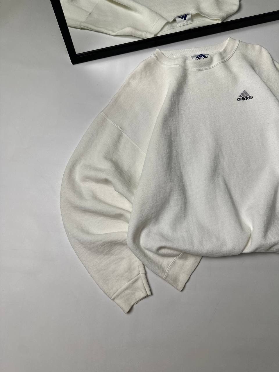 Adidas 🔥90s Made in USA Adidas Baggy Sweatshirt White Streetwear Size US L / EU 52-54 / 3 - 2 Thumbnail