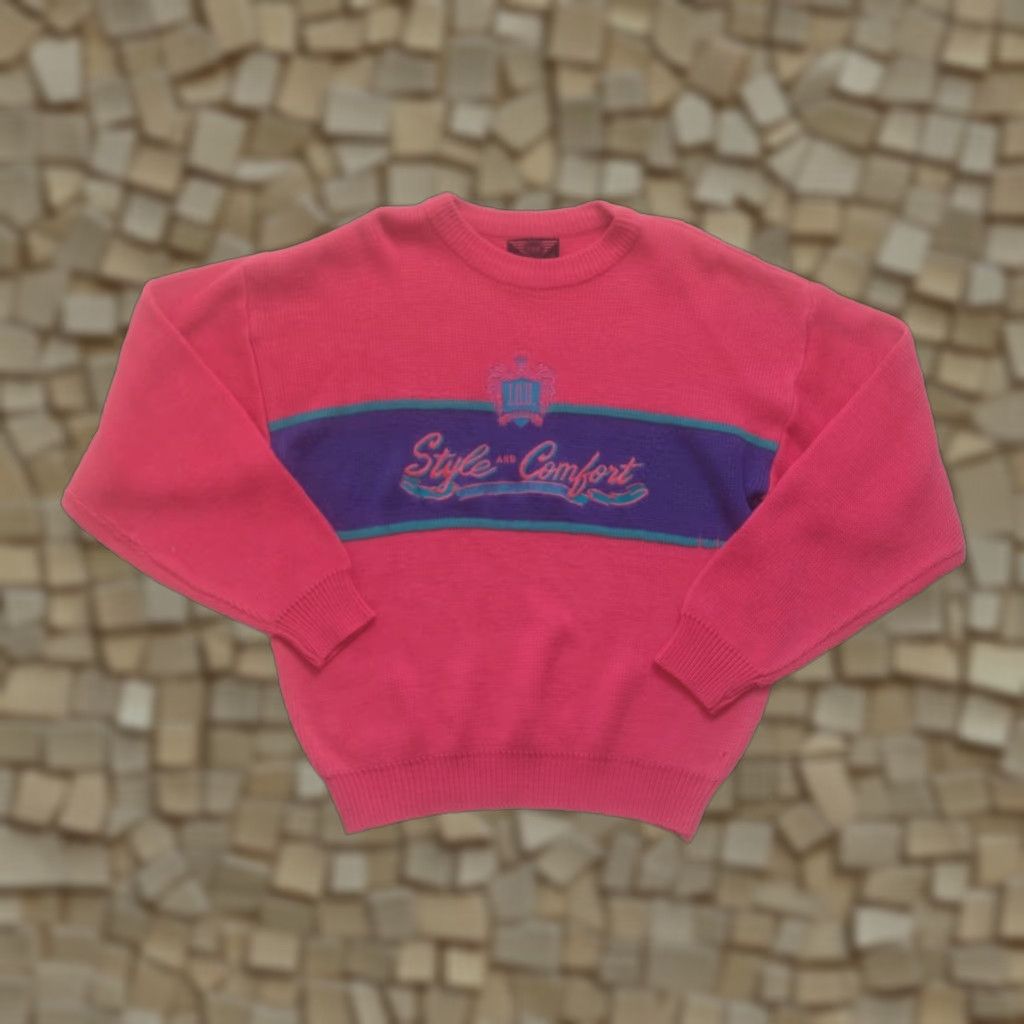Etro VTG 90s 80s RETRO PINK MULTI COLOR KOREA MADE KNIT CREW EMBROIDERED SWEATSHIRT M Size US M / EU 48-50 / 2 - 1 Thumbnail