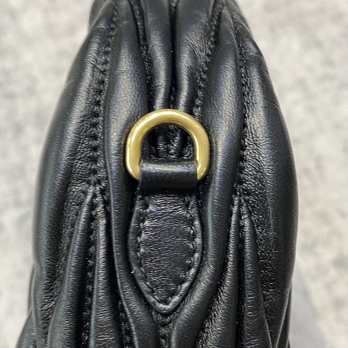 Miu Miu MIU MIU Wander Matelassé Nappa Leather Small Hobo Bag BLACK Size ONE SIZE - 13 Thumbnail