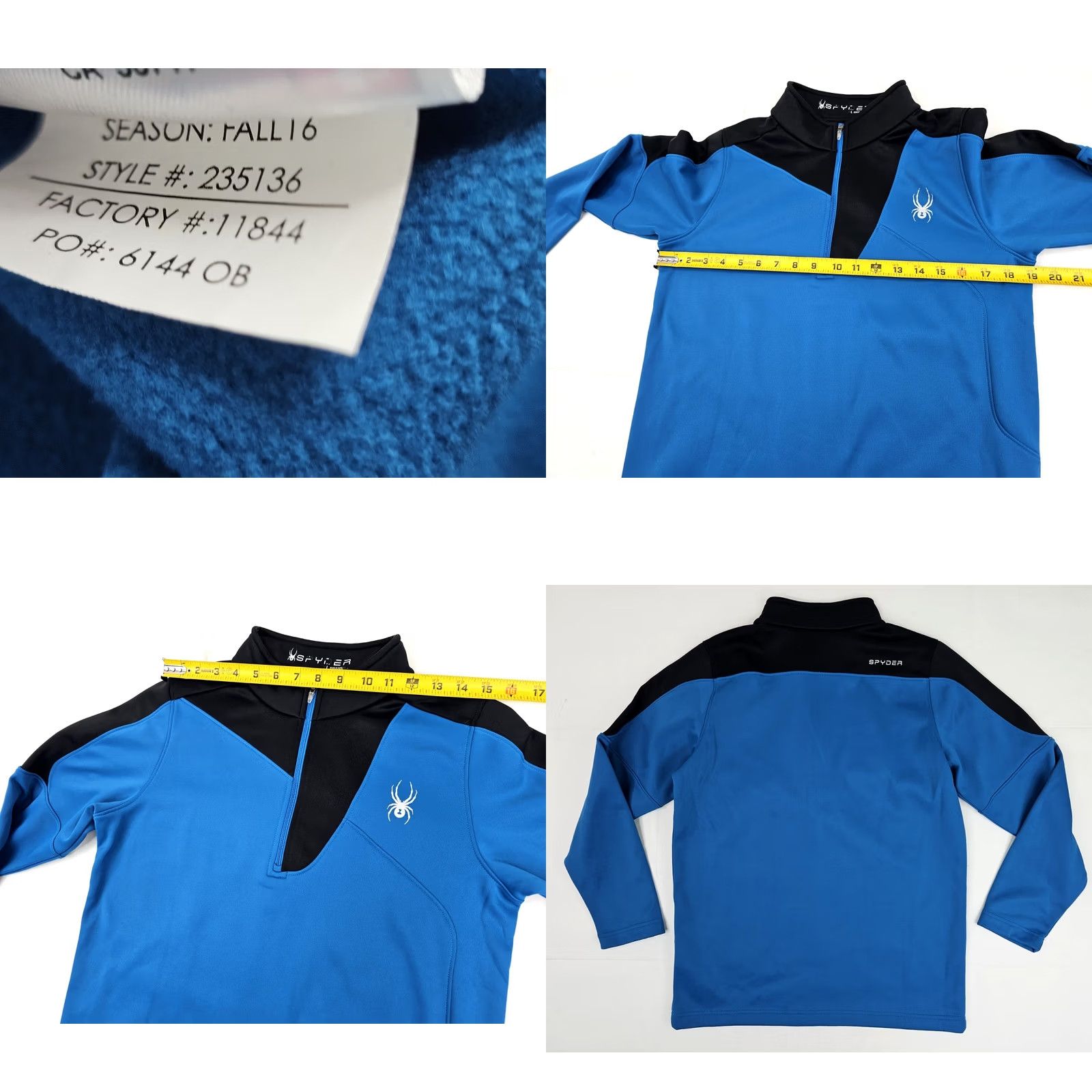 Spyder Spyder Sweater Pullover 1/4 Zip Fleece Men S Black Blue Two Tone 38 Chest Size US S / EU 44-46 / 1 - 8 Thumbnail