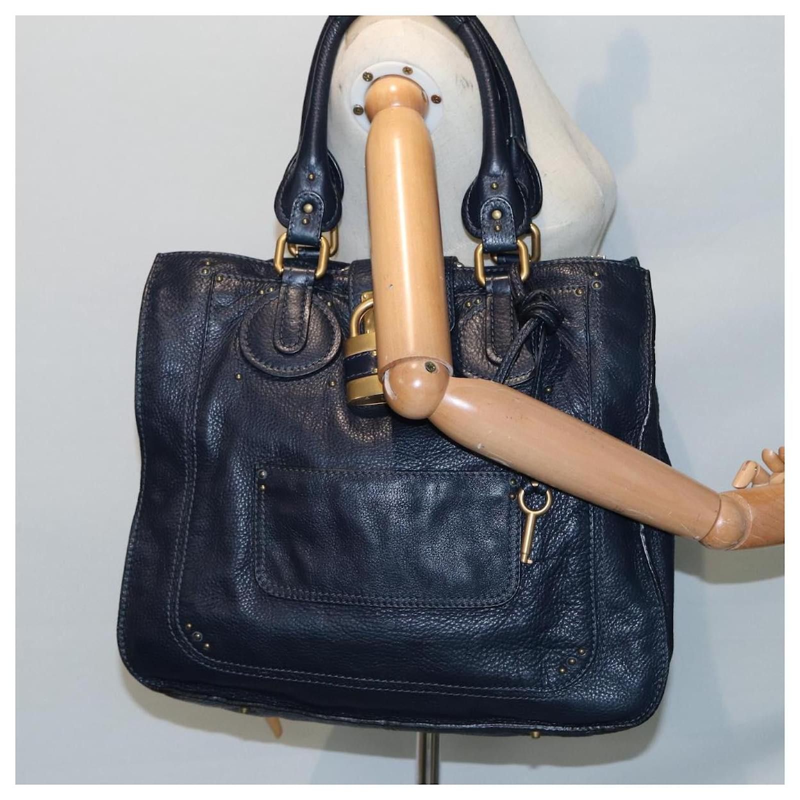 Chloe Chloe Paddington Hangbag Leather Gold Navy RARE Size ONE SIZE - 9 Thumbnail