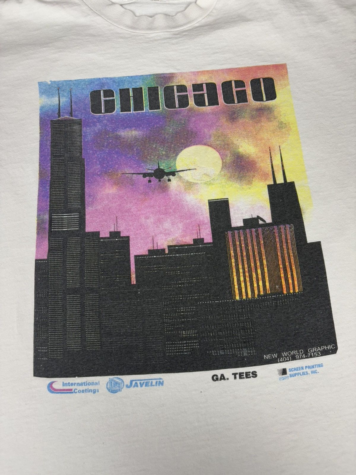 Vintage Vintage 90’s Chicago City T-Shirt Size US L / EU 52-54 / 3 - 3 Thumbnail