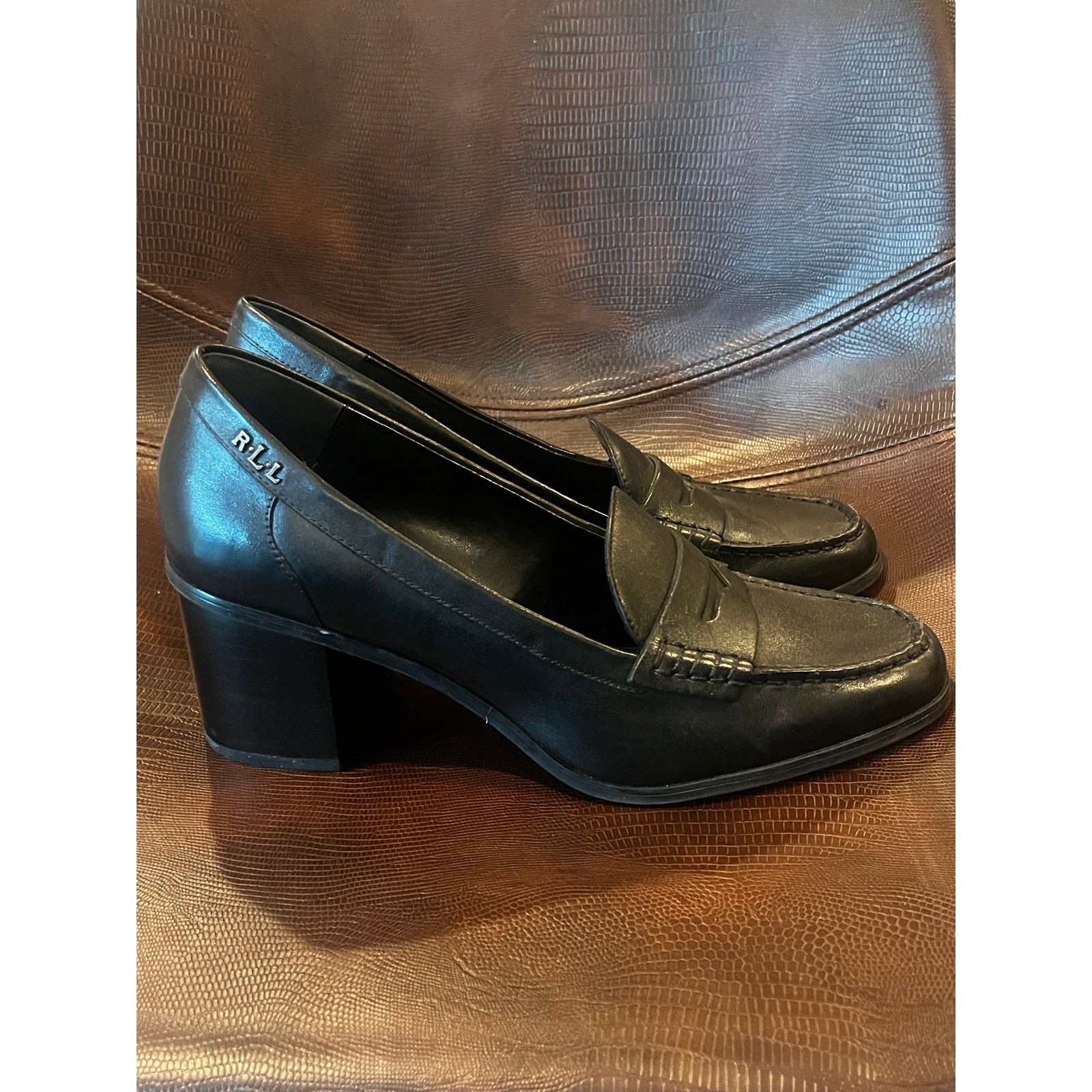 Lauren Ralph Lauren Lauren Ralph Lauren Darla Penny Loafer Pumps Black 8.5B Size US 8.5 / IT 38.5 - 1 Thumbnail