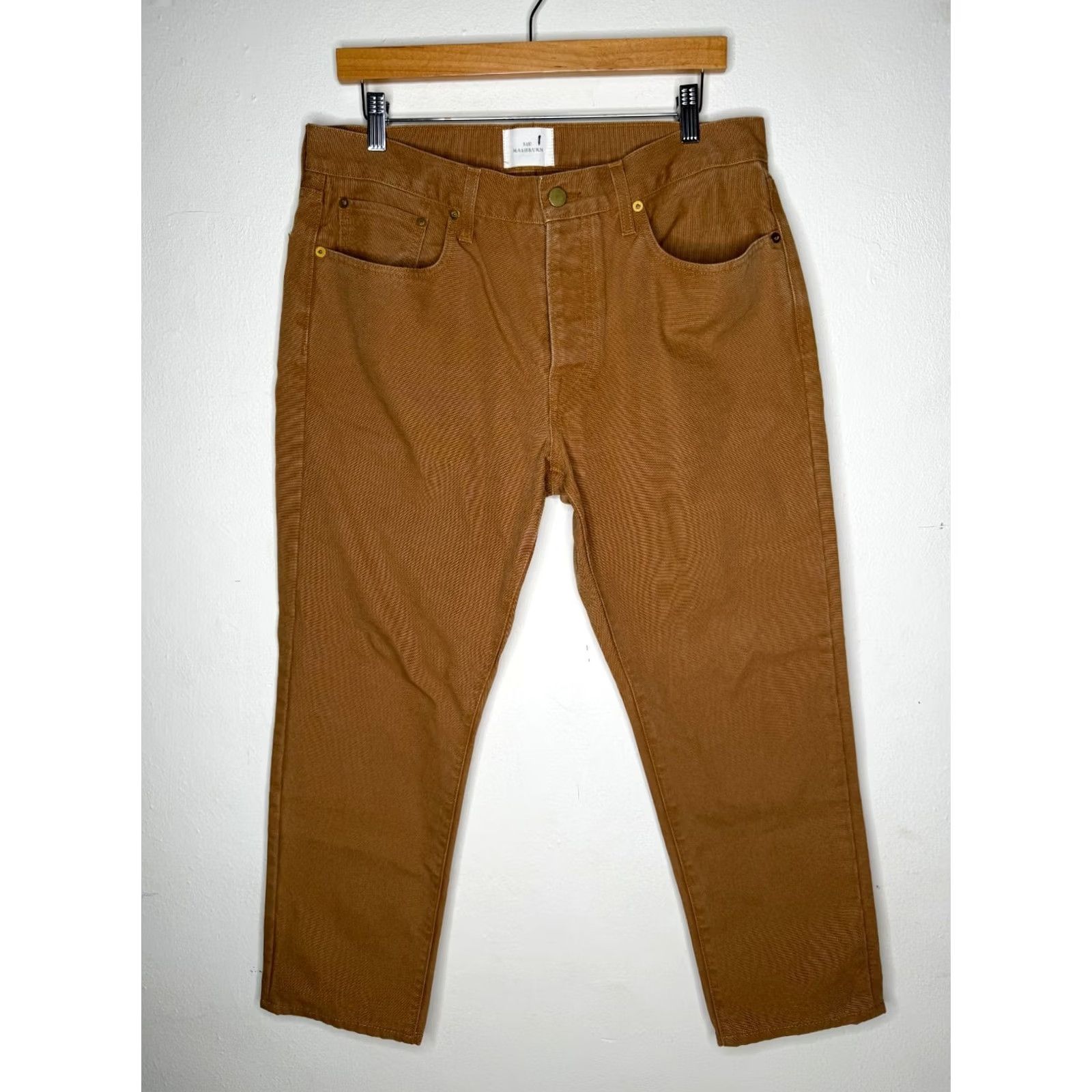 Sid Mashburn Sid Mashburn Pants Mens 34x27 Straight Cotton Canvas 5-Pocket Button Fly Brown Vintage No Size US 34 / EU 50 - 2 Thumbnail