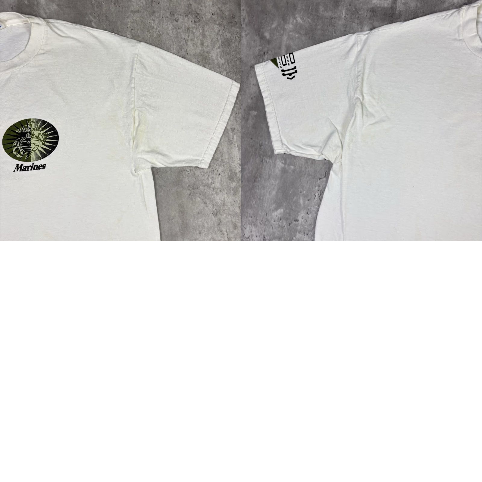 Hanes VINTAGE Hanes US Marines T-Shirt Double-Sided Adult XL White 90s Crew Neck Short Sleeve Graphic Print Cotton Men Size US XL / EU 56 / 4 - 9 Thumbnail