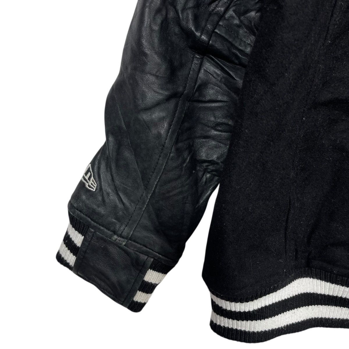 New Era New Era Varsity Jacket Black Wool Leather Sleeve Letterman Size US XXL / EU 58 / 5 - 7 Thumbnail
