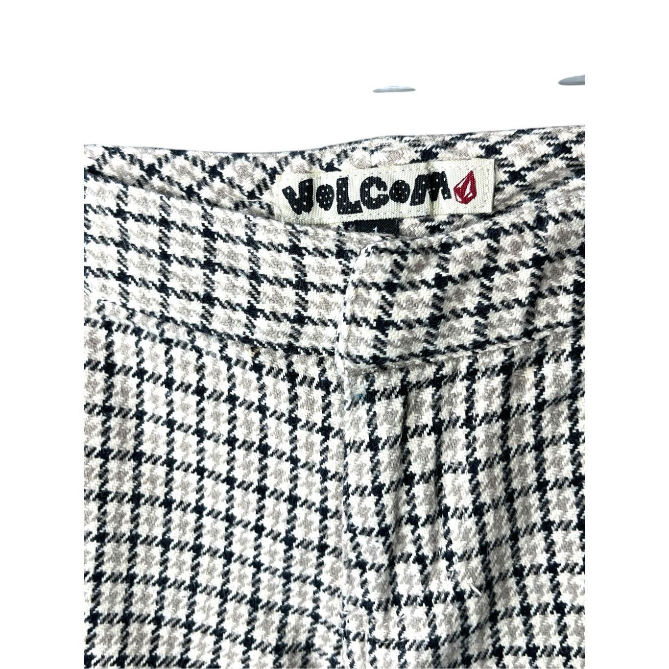 Volcom Vintage Y2K Women’s Volcom Beige Checker Shorts Size 1 Size 31" - 3 Thumbnail