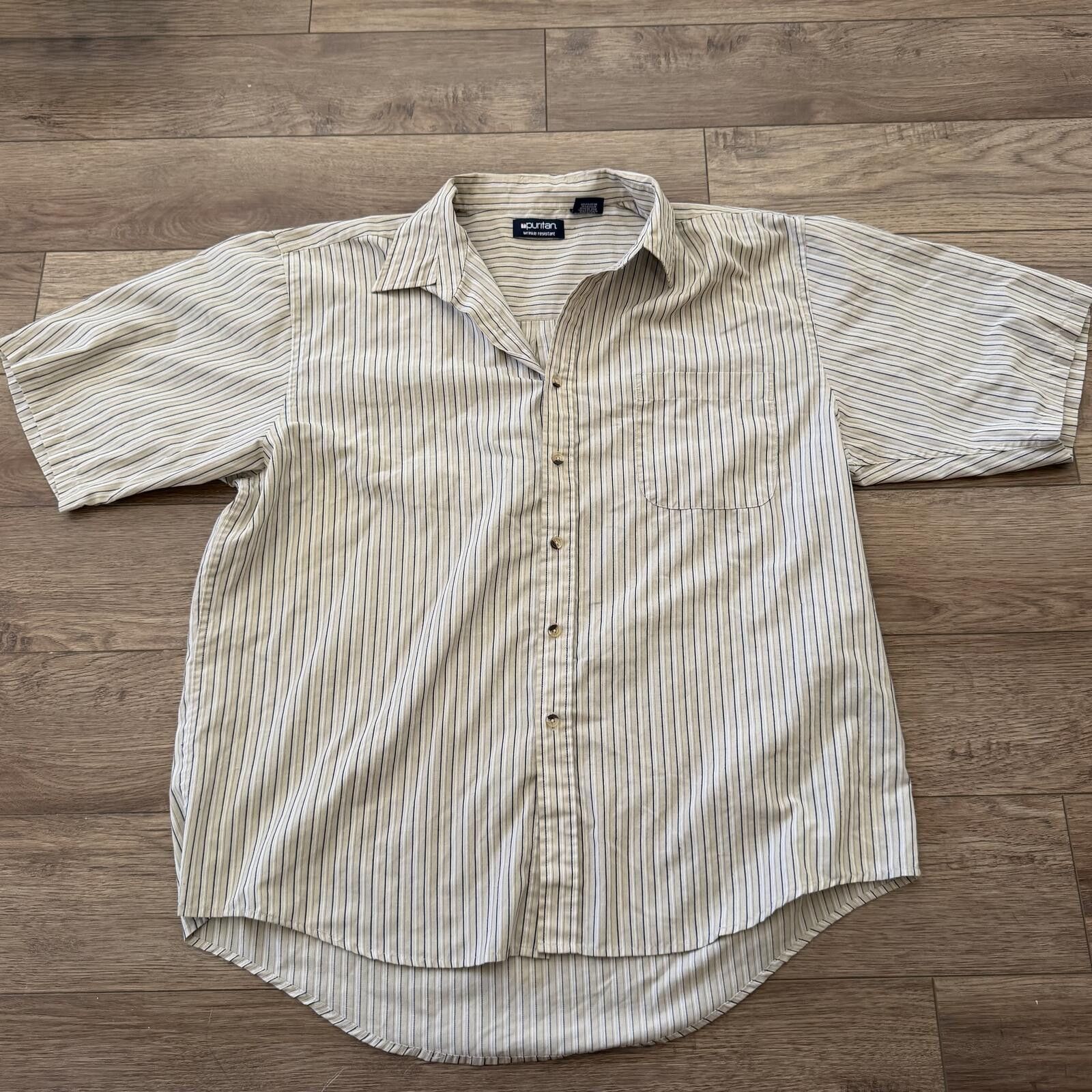 Puritan Vintage Y2K 90s Striped Button Up Puritan XL Skater Surfer Size US XL / EU 56 / 4 - 1 Thumbnail