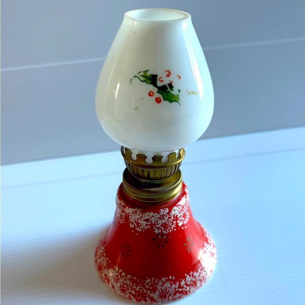 Designer Vintage Christmas Milk Glass Lamp Size ONE SIZE - 1 Thumbnail