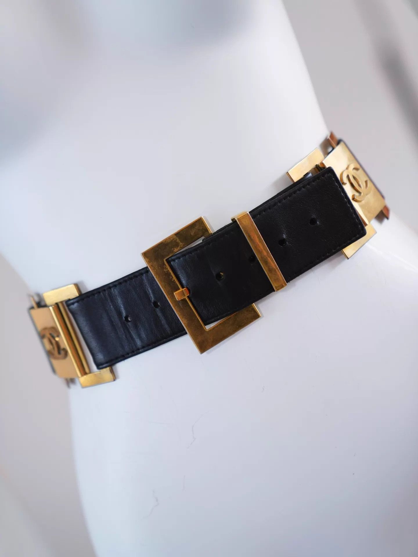 Chanel Chanel Vintage Navy Double C Square Buckle Belt Size ONE SIZE - 9 Thumbnail