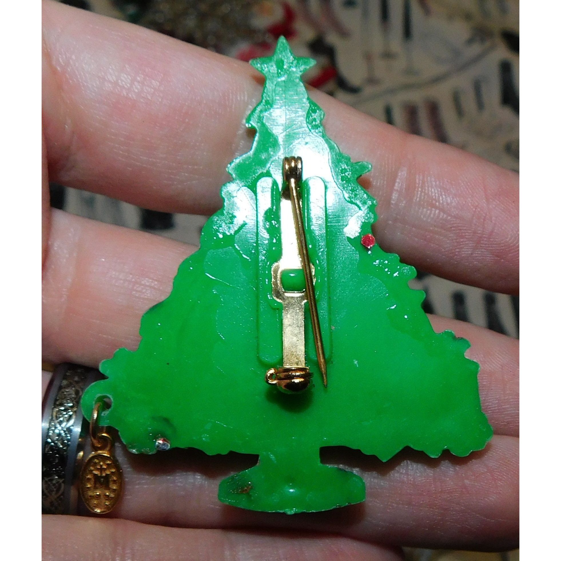 Other Vintage 1950s Mother Mary Christmas Tree Brooch Size ONE SIZE - 3 Thumbnail