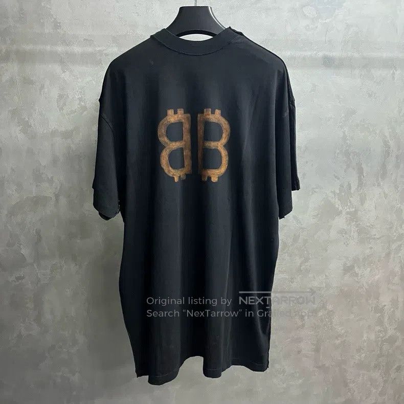 Balenciaga Balenciaga Black letter print casual round neck short-slee Size US S / EU 44-46 / 1 - 5 Thumbnail