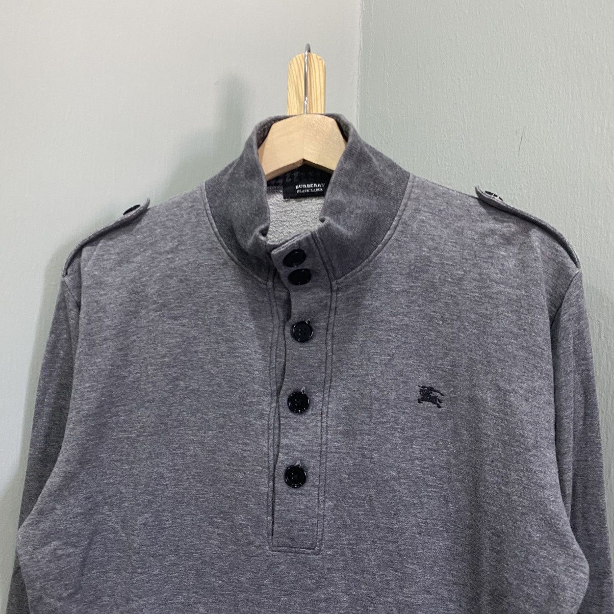 Burberry Burberry Black Label Mock Neck Button Pullover Sweatshirt Size US M / EU 48-50 / 2 - 3 Thumbnail